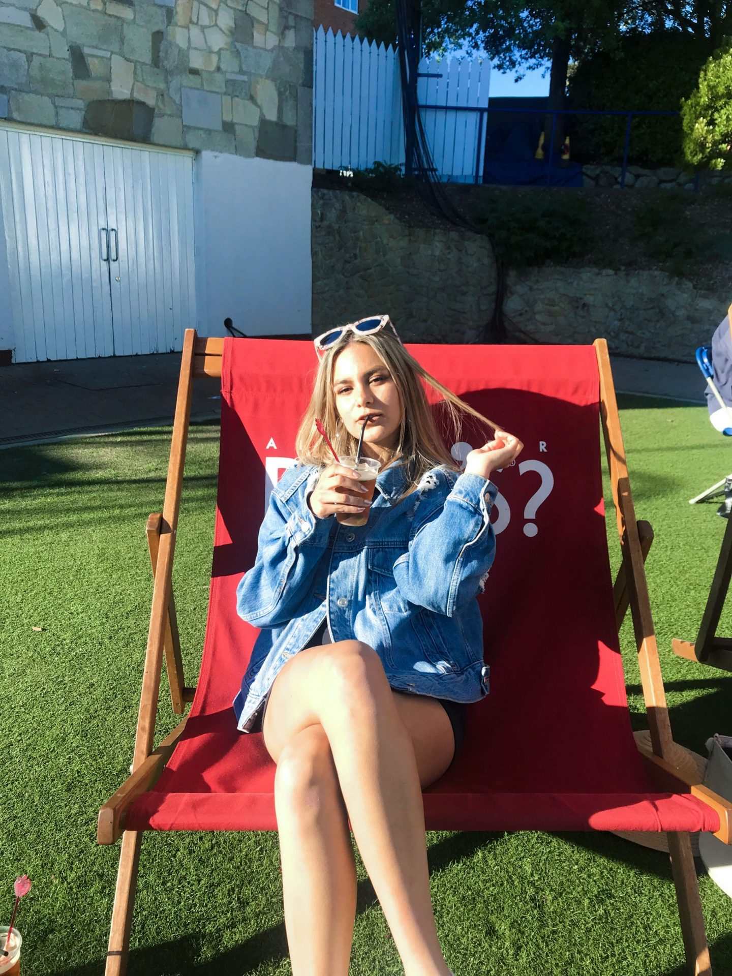 yasmin stefanie wimbledon nature valley international eastbourne topshop denim jacket urban outfitters little black dress