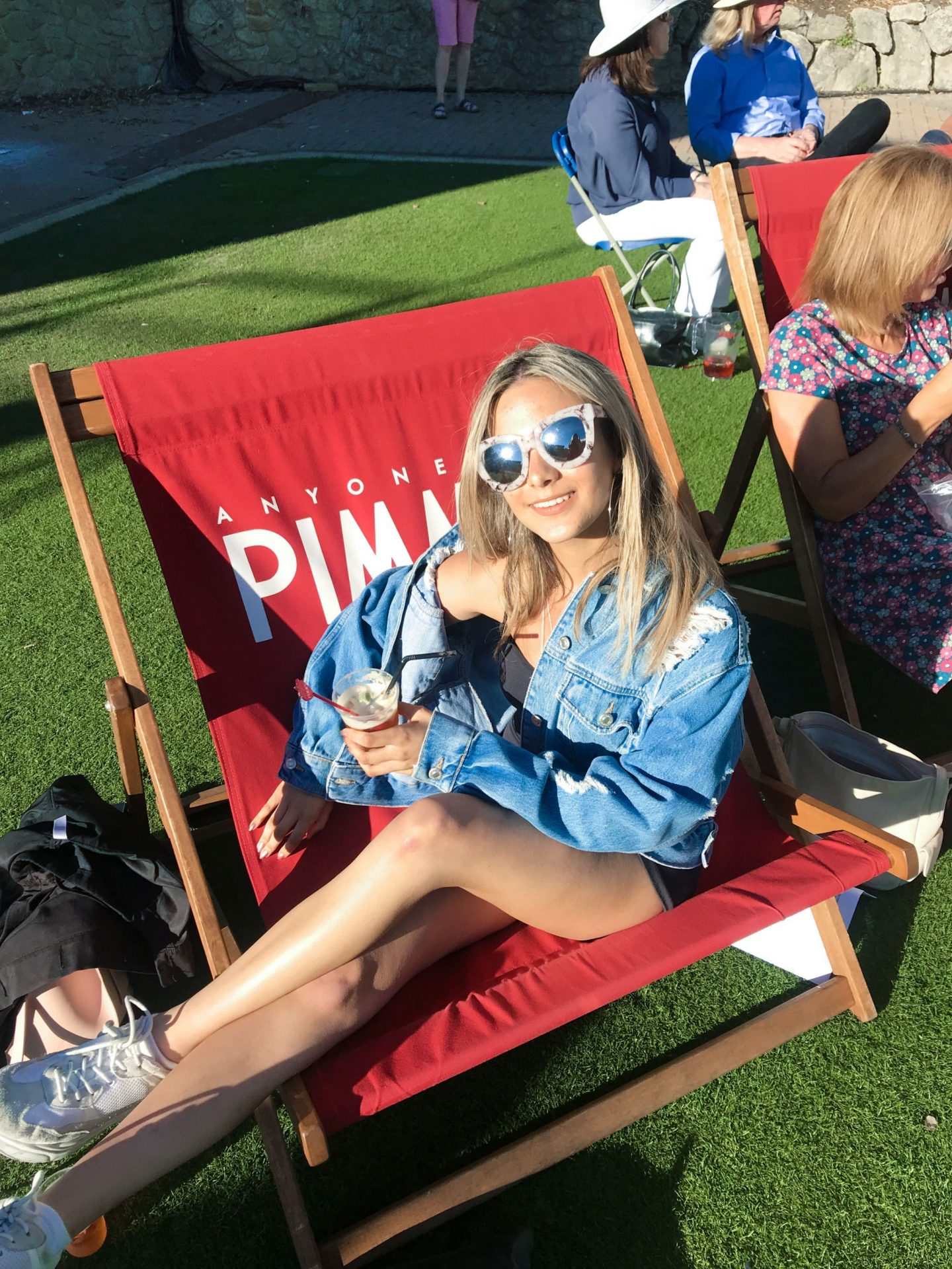 yasmin stefanie wimbledon nature valley international eastbourne topshop denim jacket urban outfitters little black dress