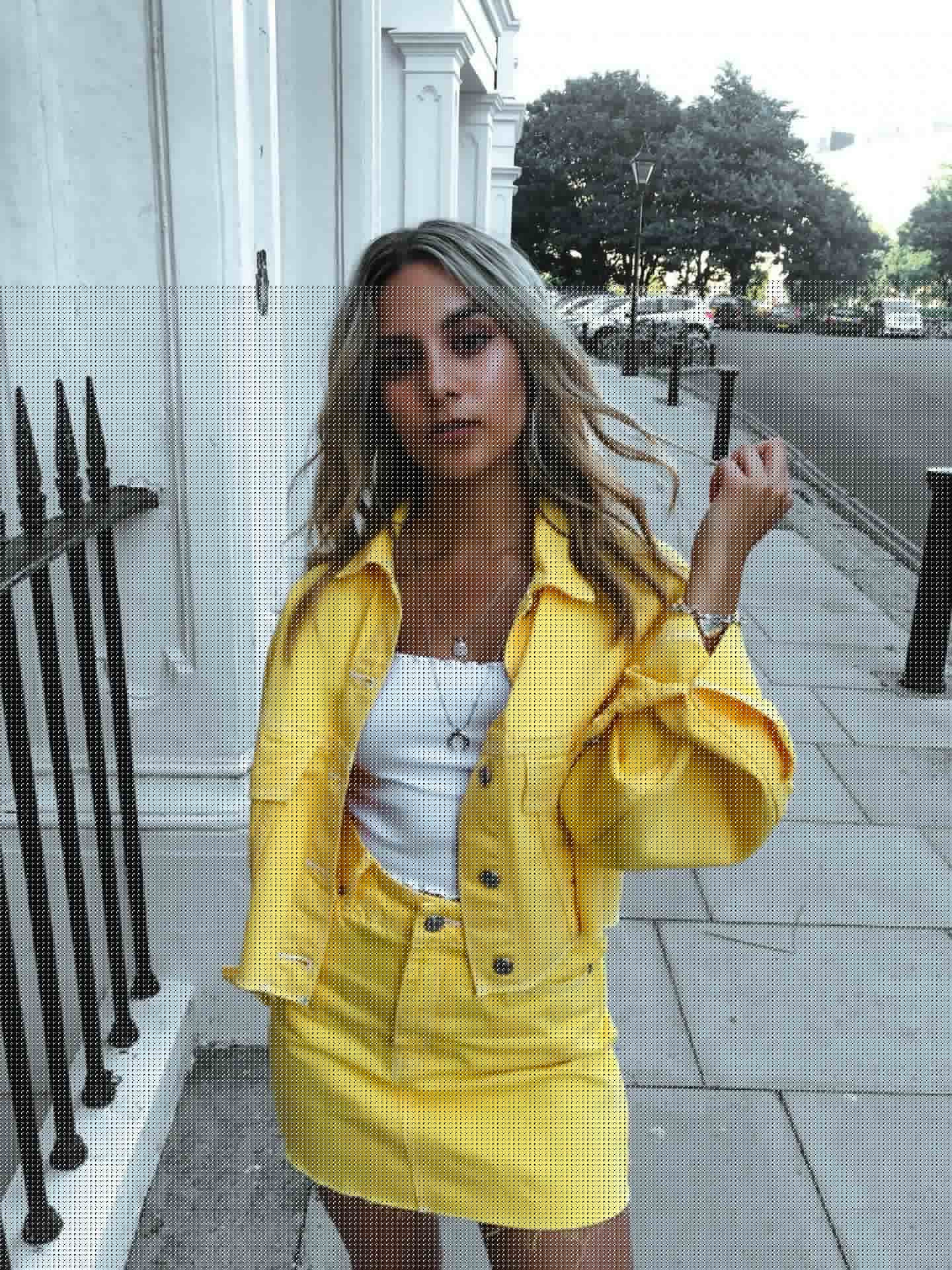 yasmin stefanie topshop yellow denim co ord ciara chunky trainers summer ss18 trends