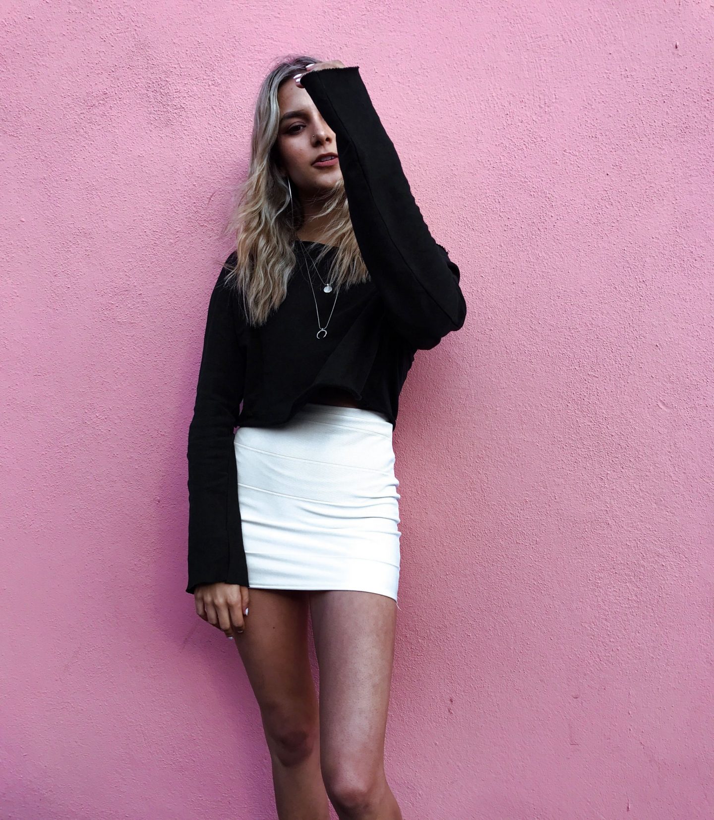 yasmin stefanie street style pink wall bandage skirt tennis points to defend 