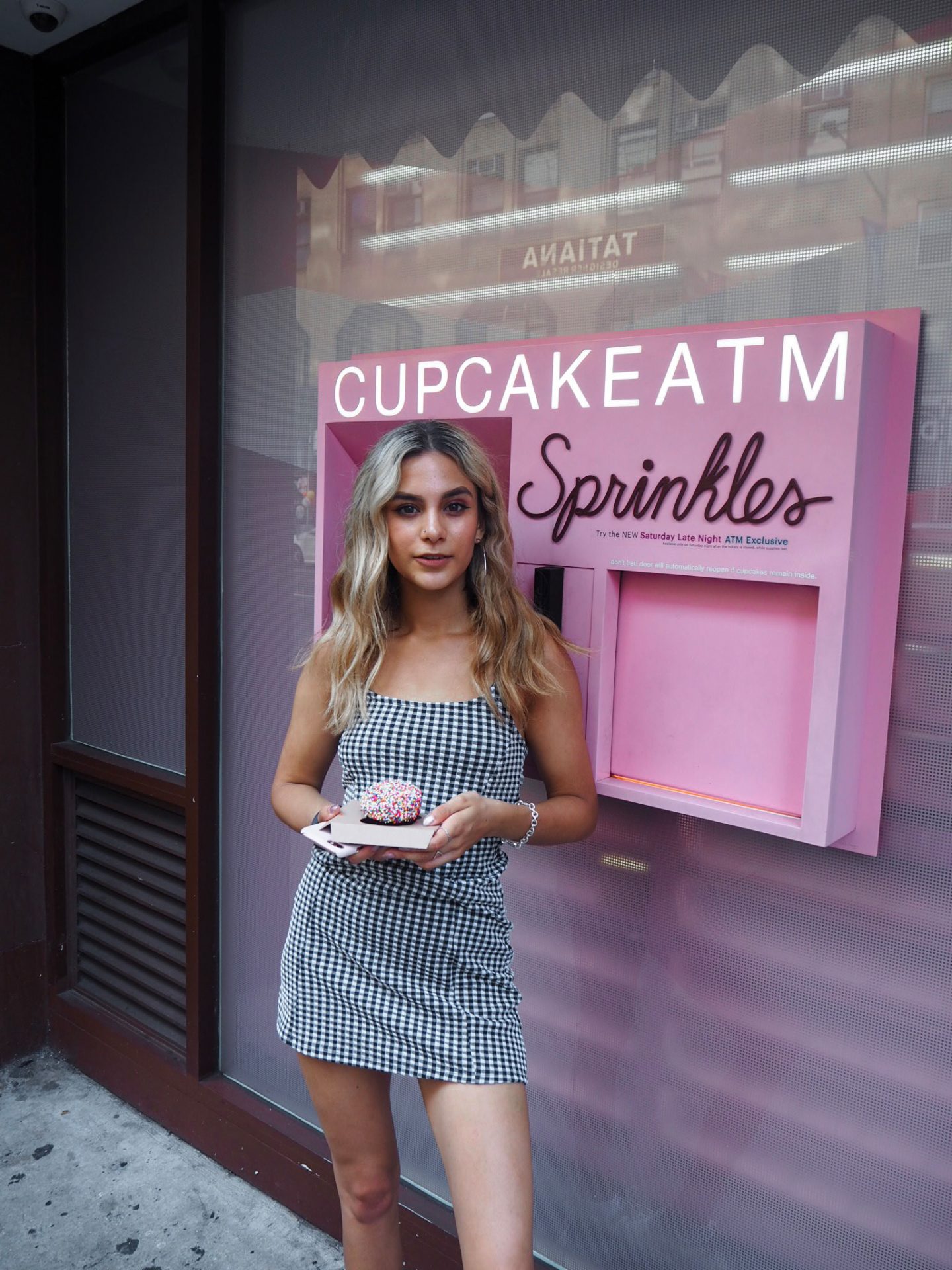 yasmin stefanie topshop gingham slip dress sprinkles cupcakes atm 