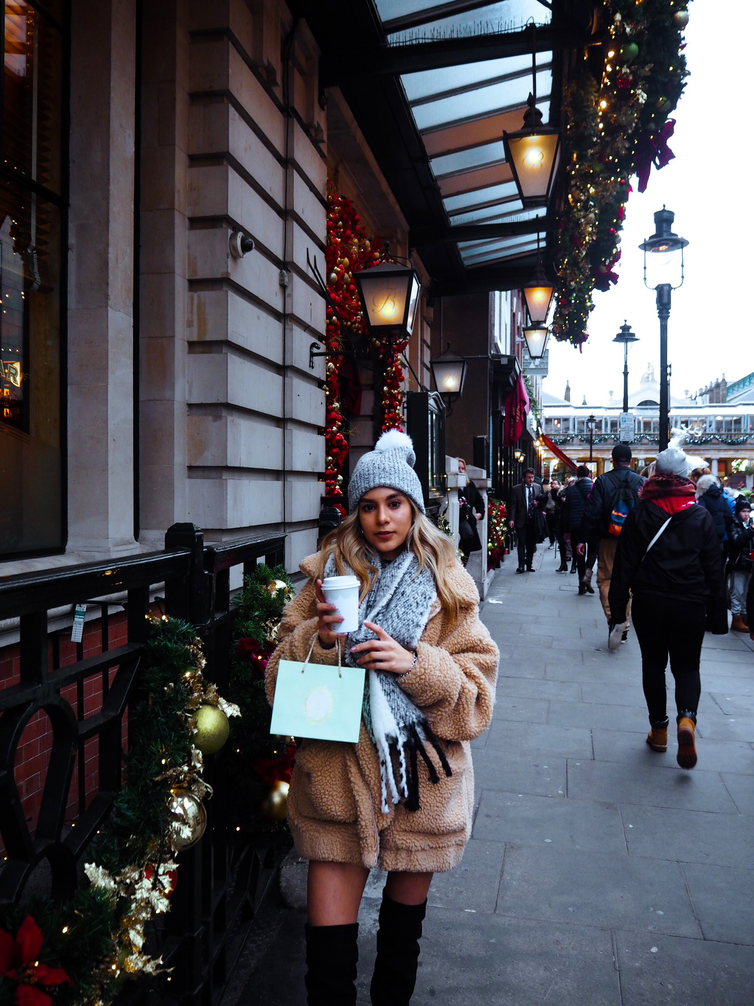 yasmin stefanie festive christmas covent garden i am gia pixie coat