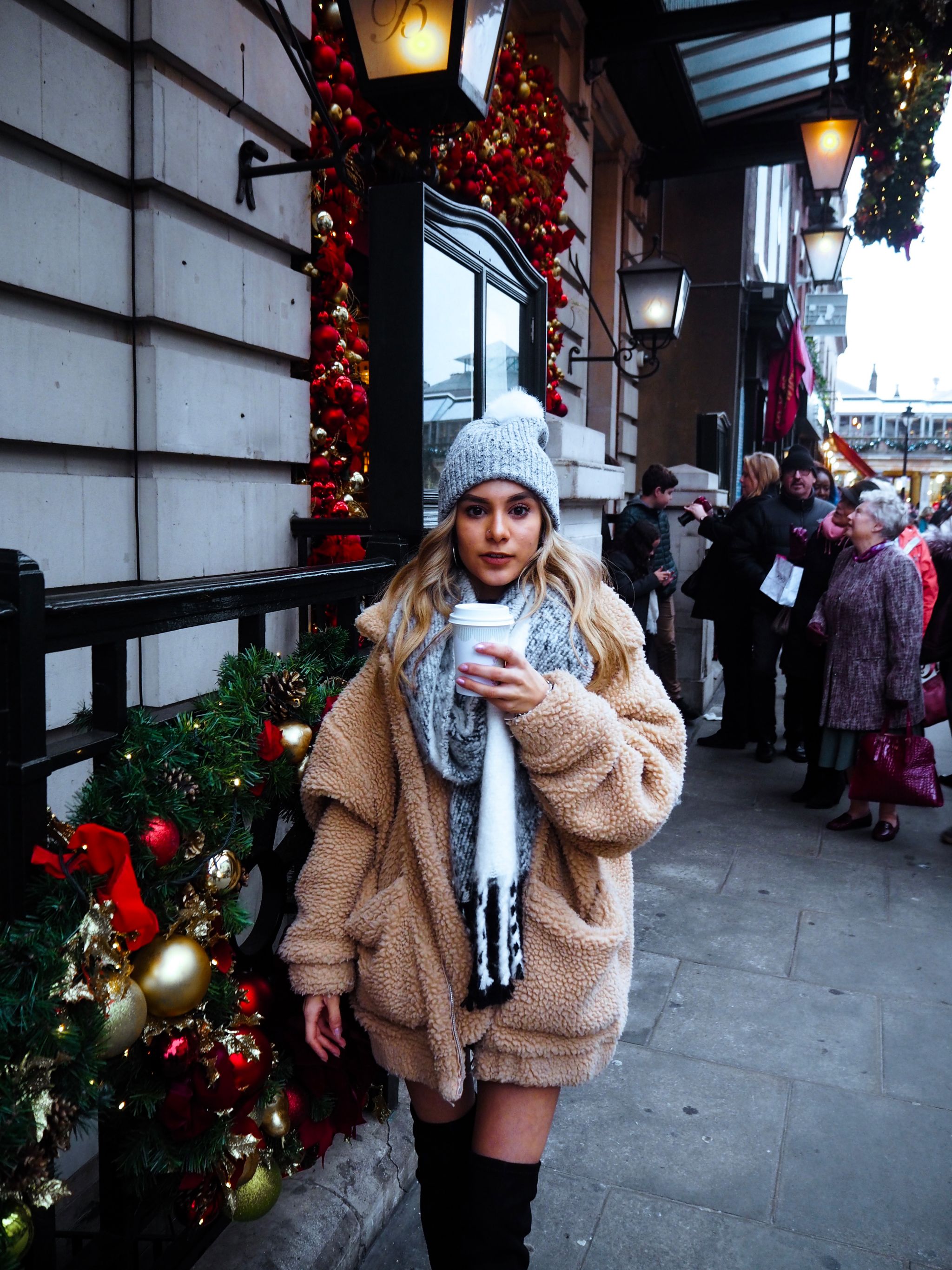 yasmin stefanie festive christmas covent garden i am gia pixie coat